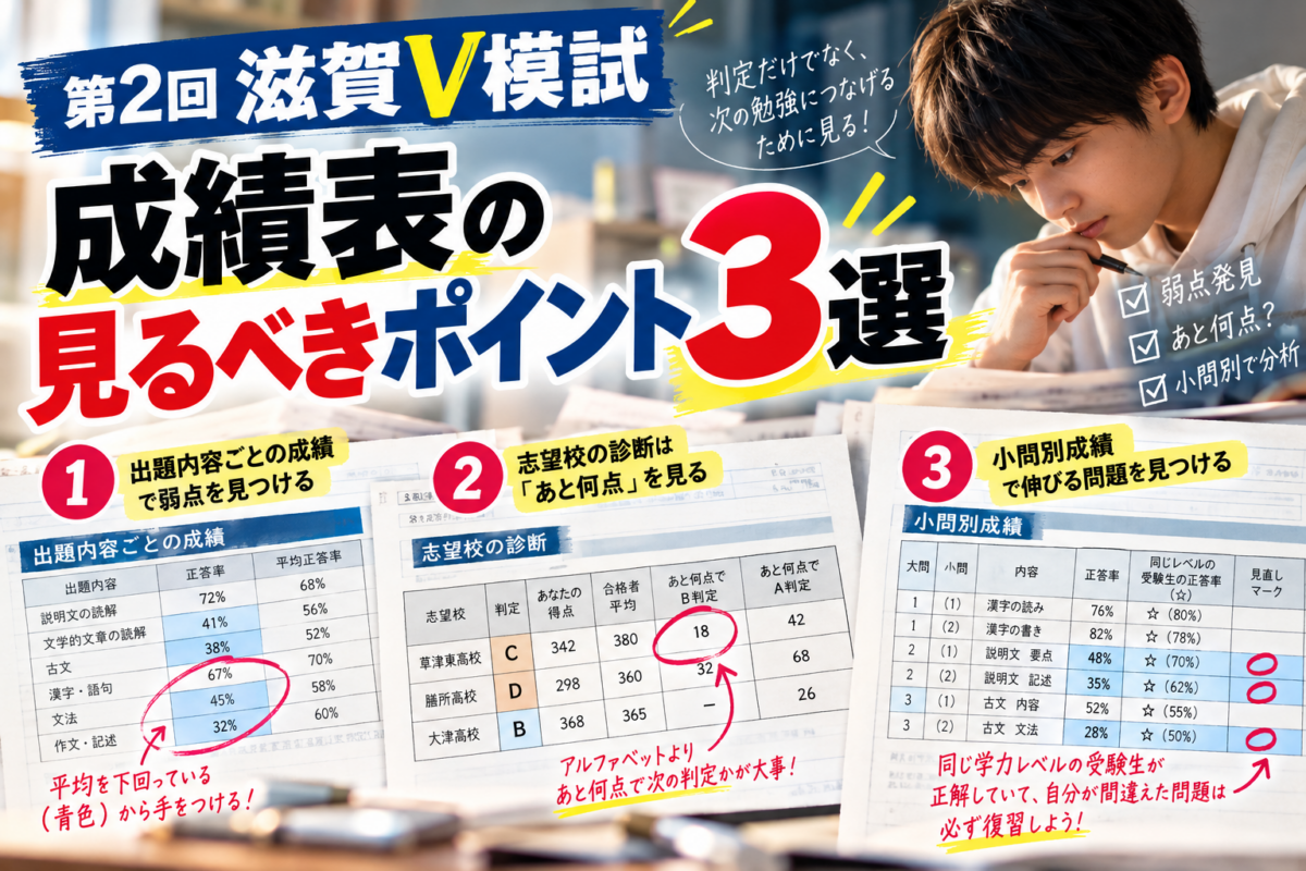第2回滋賀V模試の成績表、どこを見る？本当に見るべきポイント3選
