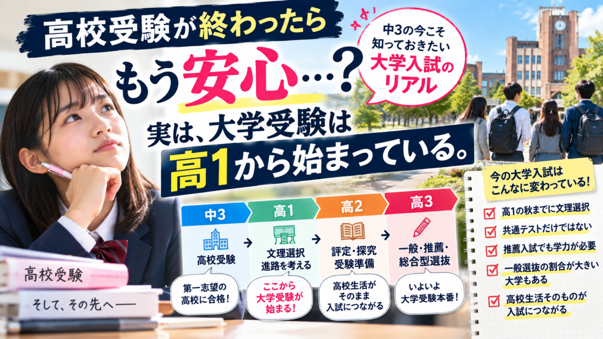 高校受験が終わったら遊んでいい？中3保護者に知ってほしい「大学入試のリアル」