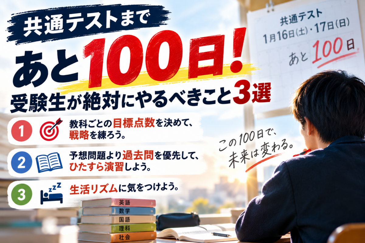 共通テストまであと100日！受験生が絶対にやるべきこと3選
