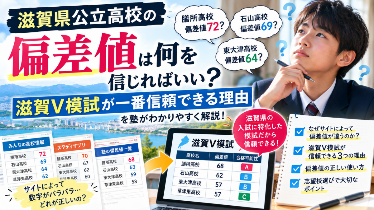 滋賀県公立高校の偏差値、何を信じればいい？滋賀V模試をおすすめする理由