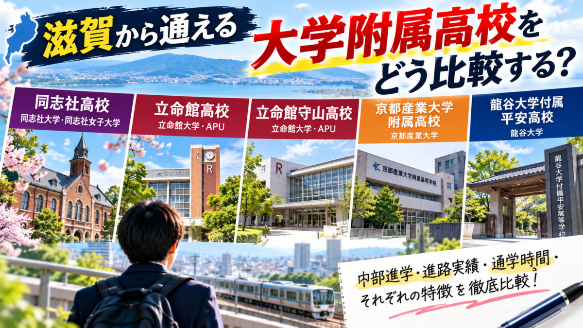 滋賀から通える大学附属高校4選！同志社・立命館・京産大附属・龍谷大平安を徹底比較
